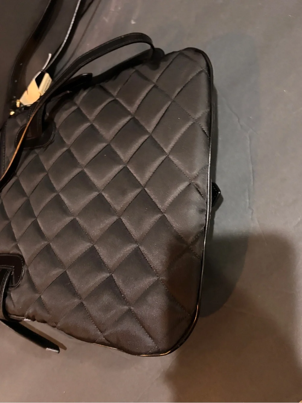 Burberry Bolton Leather Trim Quilted Nylon Crossbody Bag Black Made in Italy NWT
